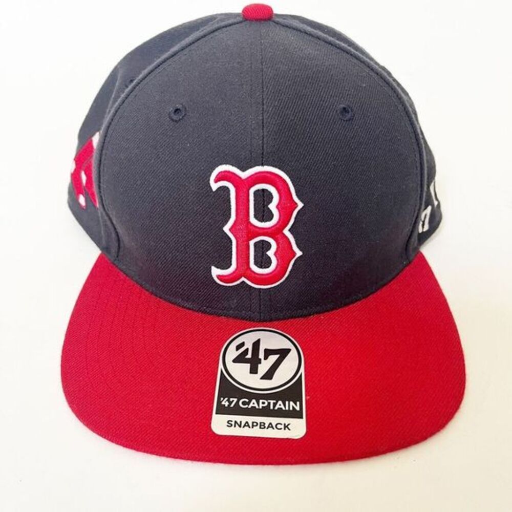 Boston Red Sox '47 Brand Navy Blue Captain MLB Sure Shot Patch Snapback Hat Cap